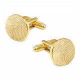 Manchetknopen Rond Glans met Vingerafdrukgravure - Goudkleurig
