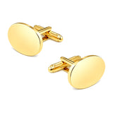 Manchetknopen Ovaal Glans met uw Familiewapen gravure - Goudkleurig