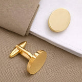 Manchetknopen Ovaal Glans met Datum en Lettergravure - Goudkleurig