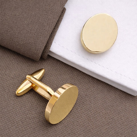 Manchetknopen Ovaal Glans Hartvorm met twee namen - Goudkleurig