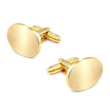 Manchetknopen Ovaal Mat met uw Familiewapen gravure - Goudkleurig