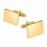 Manchetknopen Rechthoek Glans met uw Familiewapen gravure - Goudkleurig