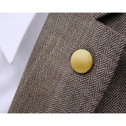 Revers Pin Rond Mat met Vingerafdrukgravure - Goudkleurig