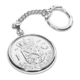 Zilveren sleutelhanger met Nederlandse Gulden 1968