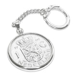 Zilveren sleutelhanger met Nederlandse Gulden 1969