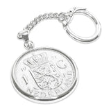 Zilveren sleutelhanger met Nederlandse Gulden 1971