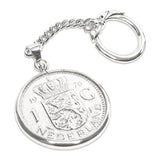 Zilveren sleutelhanger met Nederlandse Gulden 1976