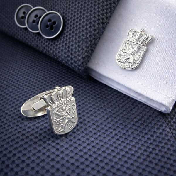 Zilveren Gulden Manchetknopen - Nederlandse Leeuw