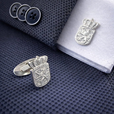 Zilveren Gulden Manchetknopen - Nederlandse Leeuw
