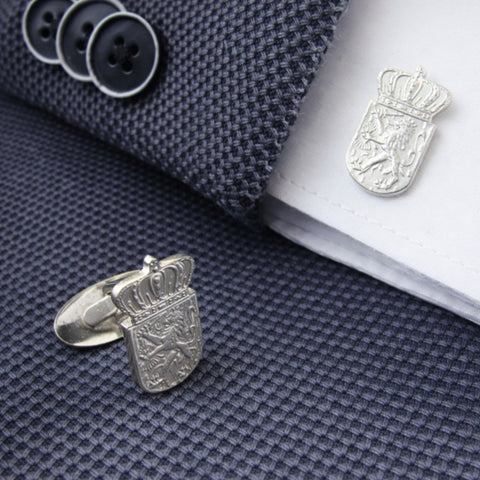 Zilveren Gulden Manchetknopen - Nederlandse Leeuw