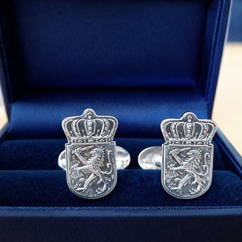 Zilveren Gulden Manchetknopen - Nederlandse Leeuw