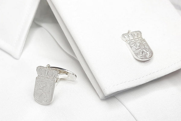 Zilveren Gulden Manchetknopen - Nederlandse Leeuw