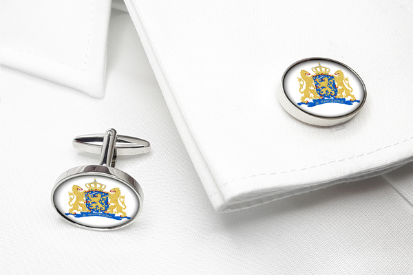 Ovale manchetknopen met Wapen van Nederland - Huidige uitvoering