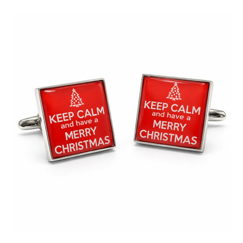 Manchetknopen Keep Calm and have a Merry Christmas