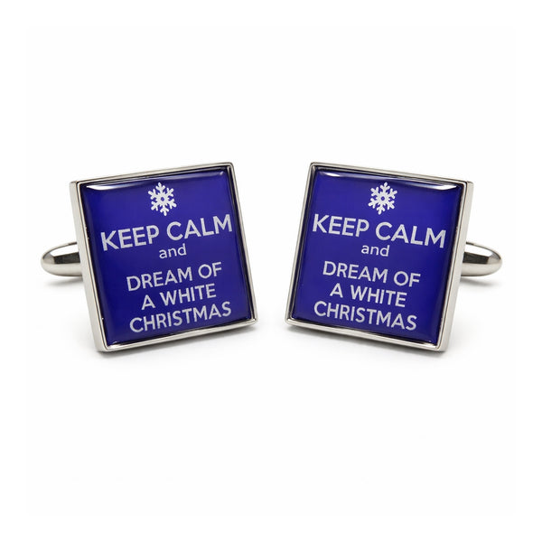Manchetknopen Keep Calm and Dream of a White Christmas