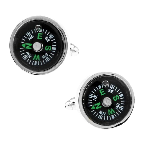 Manchetknopen Kompas Groen (echt werkend)