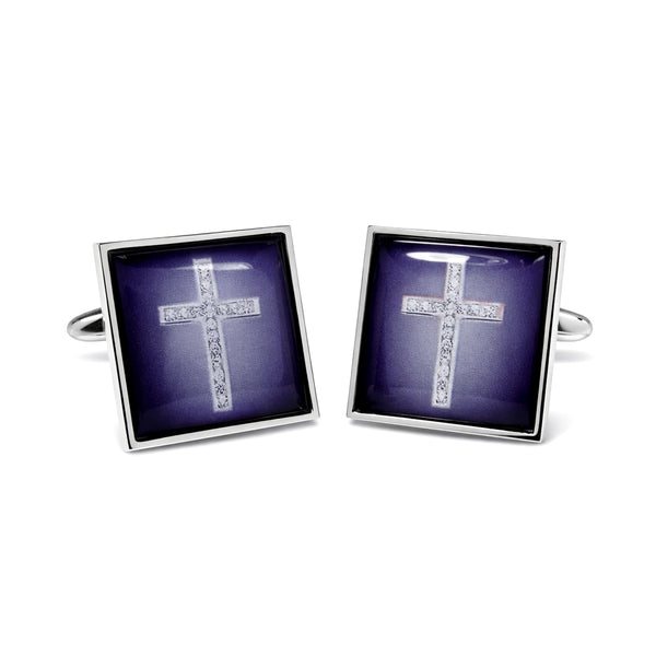 Manchetknopen Kruis Blauw