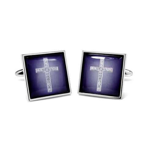 Manchetknopen Kruis Blauw