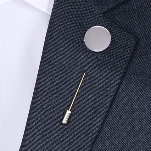 Reversspeld Rond Glans met Lettergravure - Zilverkleurig