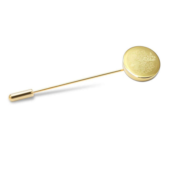 Reversspeld Rond Glans met uw Familiewapen - Goudkleurig