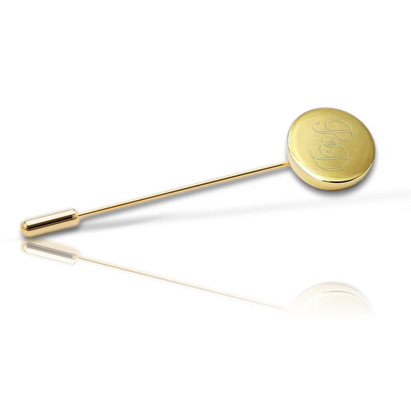 Reversspeld Glans Rond met Lettergravure - Goudkleurig