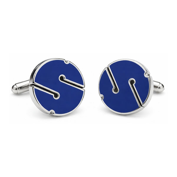 Manchetknopen Line Cookie Blauw Rond (Duiken)