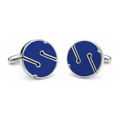 Manchetknopen Line Cookie Blauw Rond (Duiken)