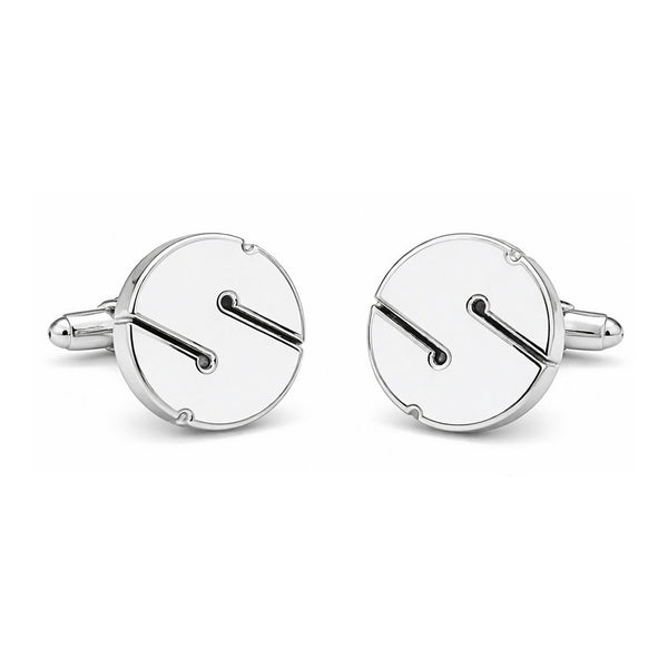 Manchetknopen Cookie Line marker Wit Rond (Duiken)