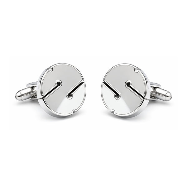 Manchetknopen Cookie Line marker Zilverkleur Rond (Duiken)