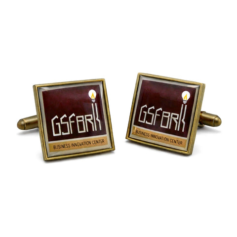 Manchetknopen met uw eigen Logo - Vierkant donker goudkleurig