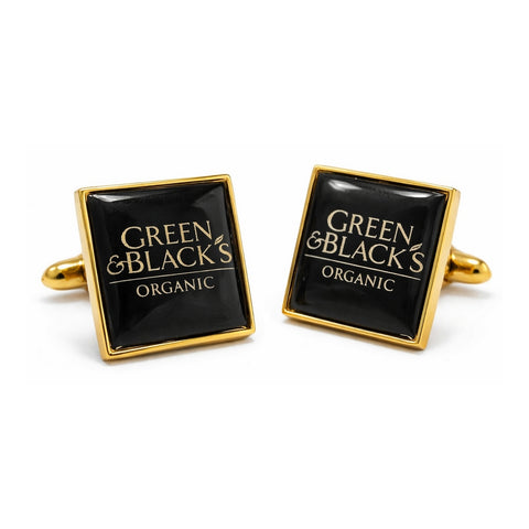 Manchetknopen met uw eigen Logo - Vierkant Goudkleurig