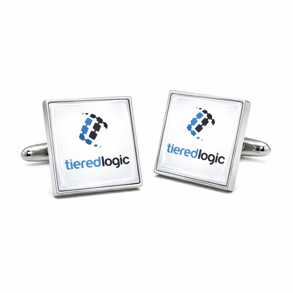 Manchetknopen met uw eigen Logo - Vierkant Zilverkleurig