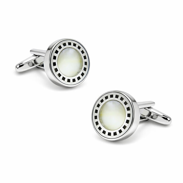 Manchetknopen Cirkel Wit