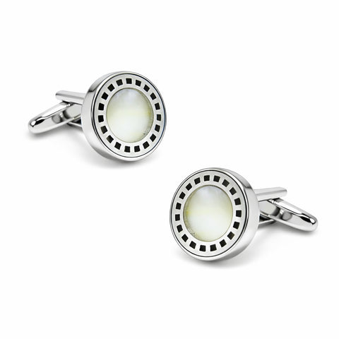 Manchetknopen Cirkel Wit