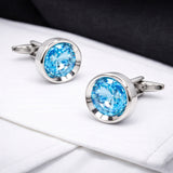 Manchetknopen Aquakleurig kristal