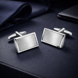 Manchetknopen Facetrand met Datum en Lettergravure - Edelstaal