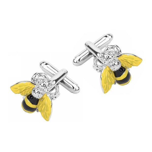 Manchetknopen Levensechte Bij - zwart/geel