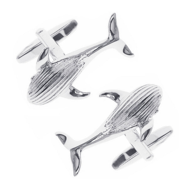 Manchetknopen Walvis zilverkleurig