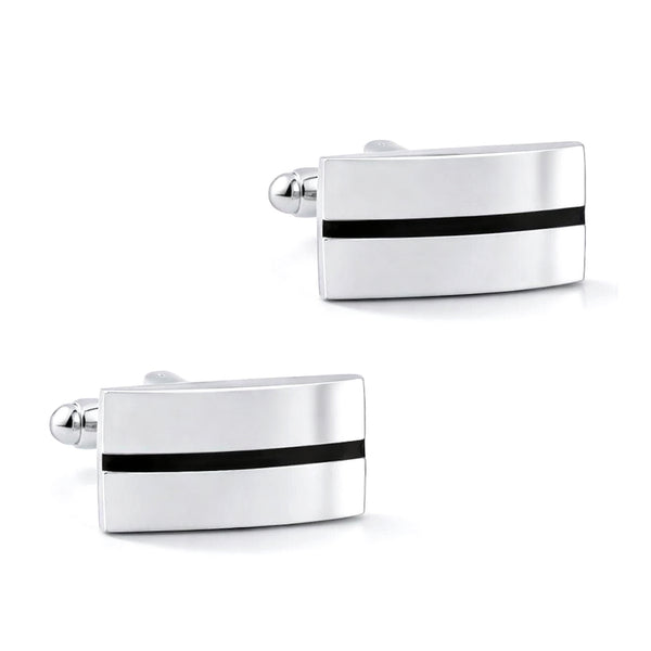 Manchetknopen Stripe Black Glans