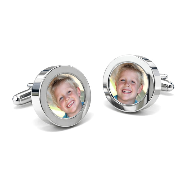 Manchetknopen met eigen Foto/haarlok - Medaillon systeem