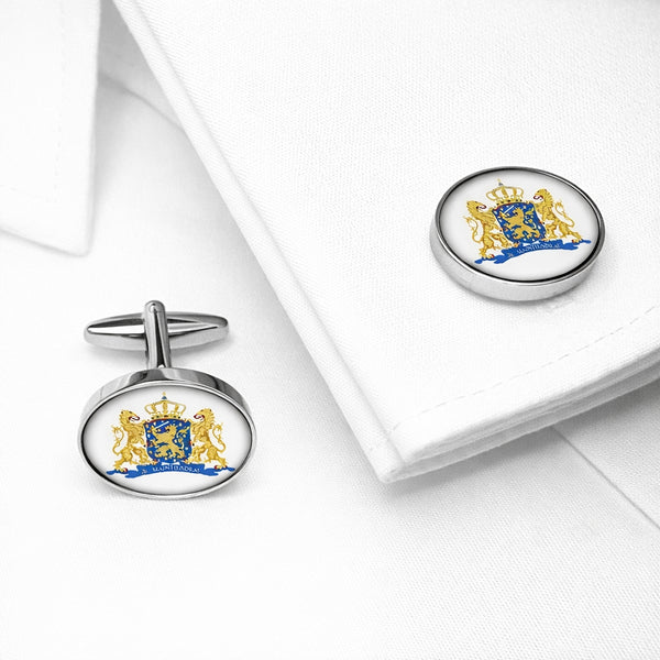 Ovale manchetknopen met Wapen van Nederland - Huidige uitvoering