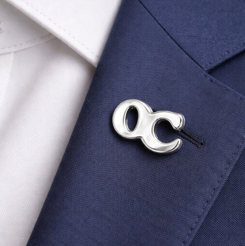 Revers pin met uw Initialen - Handgemaakt van Sterling Zilver