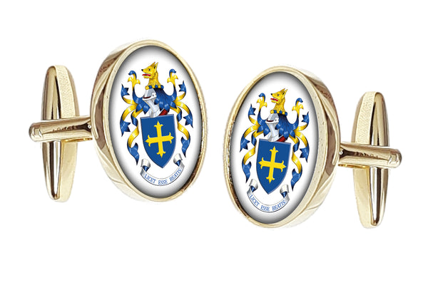 Manchetknopen Ovaal met uw eigen Familiewapen - Goudkleurig