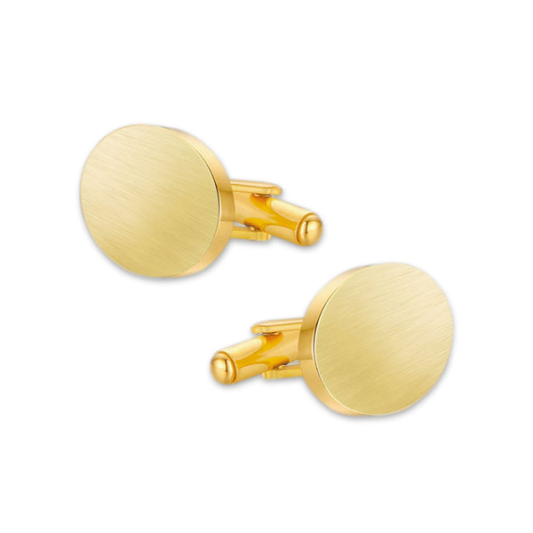 Manchetknopen Ovaal Mat met Logogravure - Goudkleurig