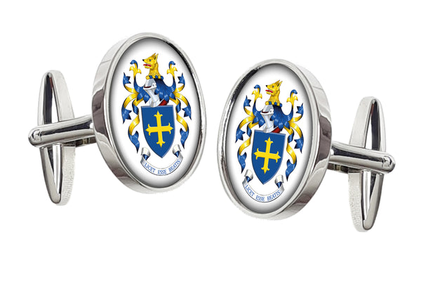 Manchetknopen Ovaal met uw eigen Familiewapen - Zilverkleurig