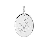 Graveerhanger Ovaal mat 19 x 16 mm 925/1000 Zilver - inclusief lettergravure