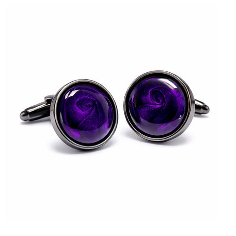 Manchetknopen Paarse Roos