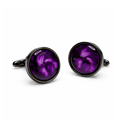 Manchetknopen Paarse Vlammen
