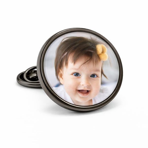 Revers pin met uw eigen foto - Antraciet