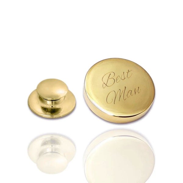 Revers Pin Glans Rond Best Man Sierlijk - Goudkleurig